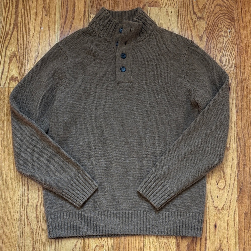 Bonobos‎ 100% Lambswool Brown Tan Pullover Sweater Men's size Large